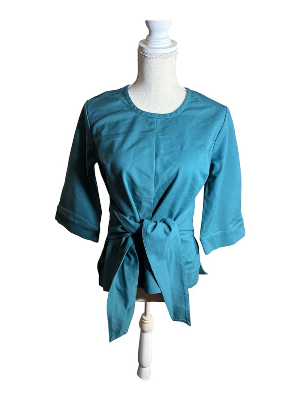 Teal Tie-Waist Women's Top